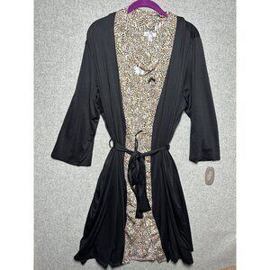 New Secret Treasures XL Lingerie Nightgown Robe Set Animal Print Knee Length